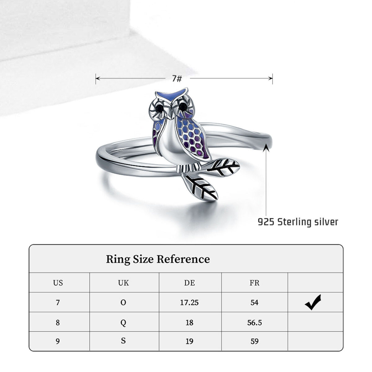 Sterling Silver Owl Ring-5