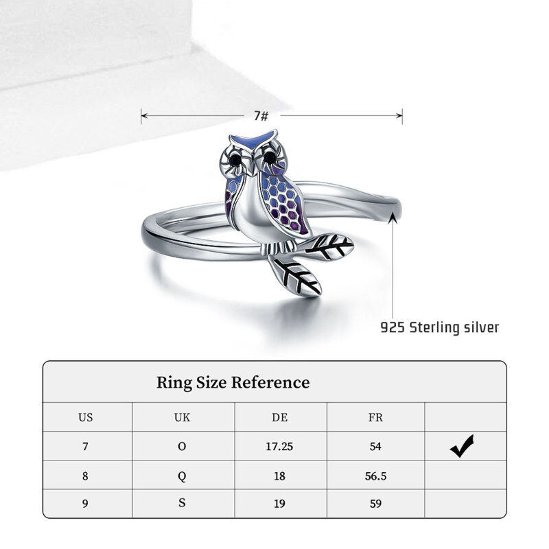 Sterling Silver Owl Ring-5