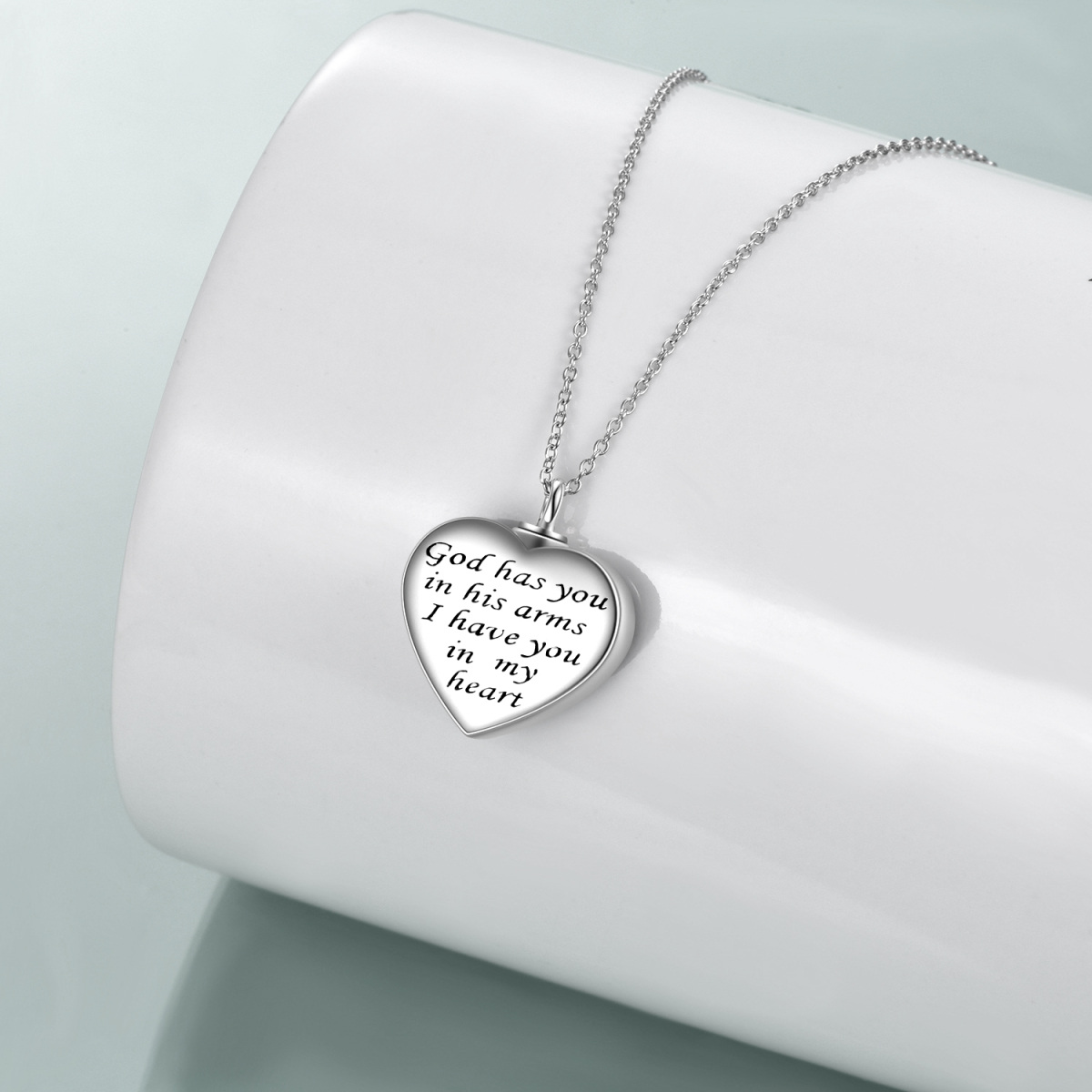 Búho de plata de ley con árbol de la vida con collar de urna de corazón para cenizas con palabra grabada para mujer mejor amiga-3