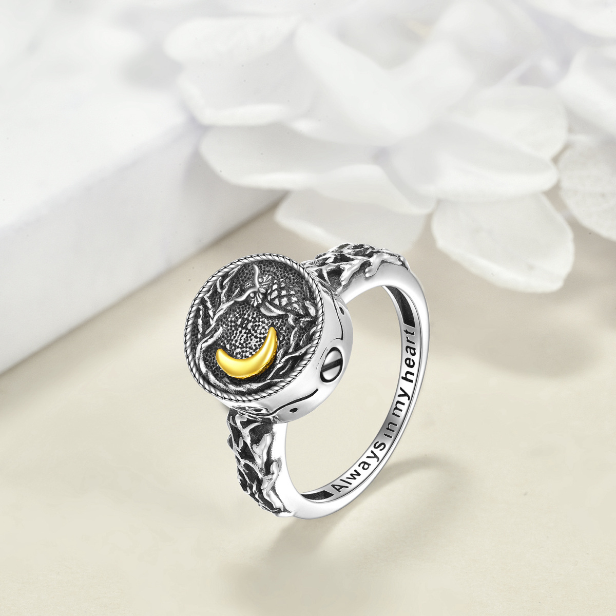 Sterling Silver Owl Urn Ring-3