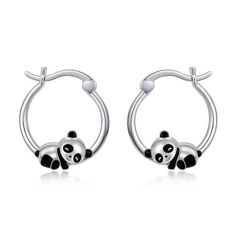 Sterling Silber Panda Ohrringe-1