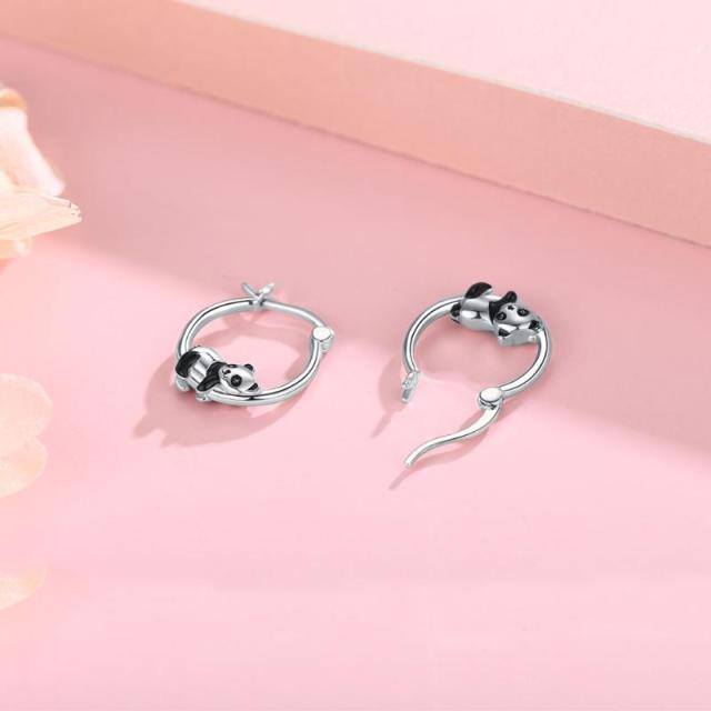 Boucles d'oreilles Panda en argent sterling-3