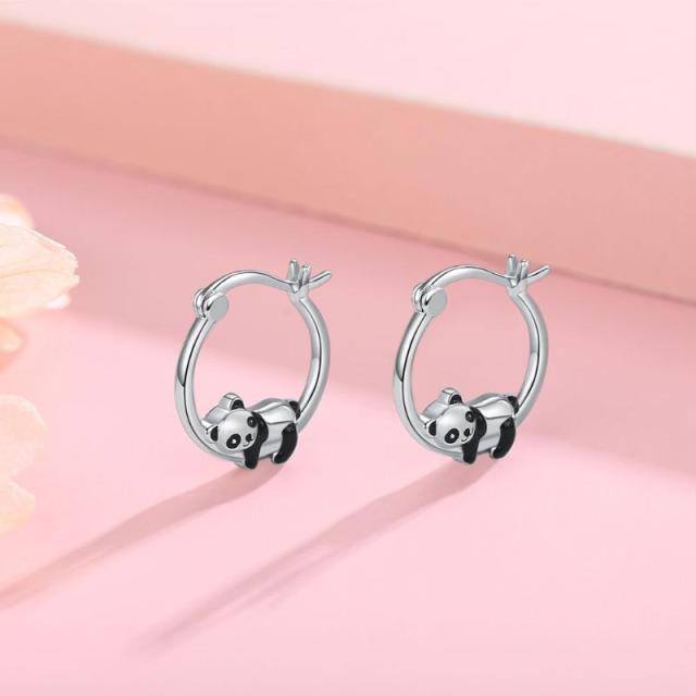 Boucles d'oreilles Panda en argent sterling-4