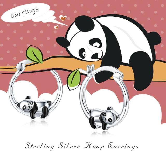 Boucles d'oreilles Panda en argent sterling-5