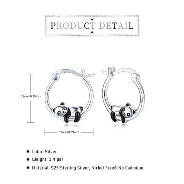 Boucles d'oreilles Panda en argent sterling-6