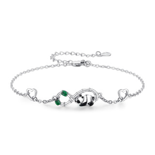 Sterling Silver Panda & Infinity Symbol Charm Bracelet-17