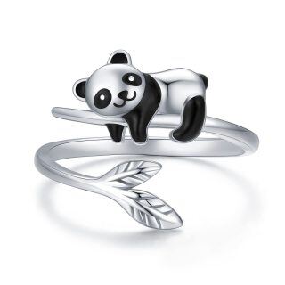 Sterling Silver Panda Open Ring-17