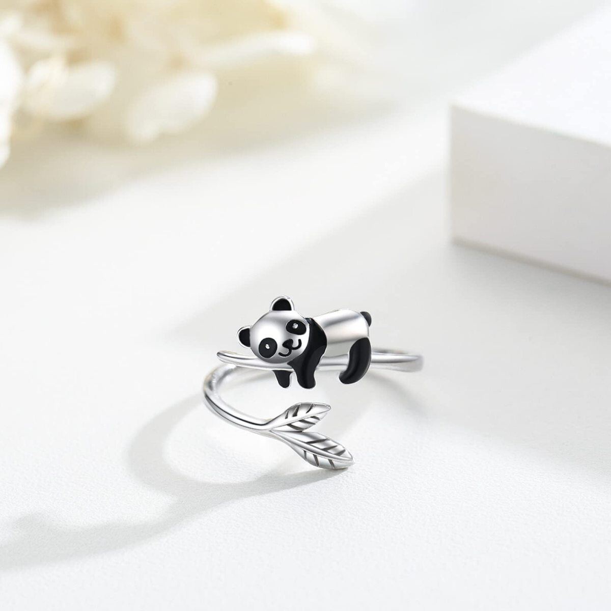 Sterling Silver Panda Open Ring-5