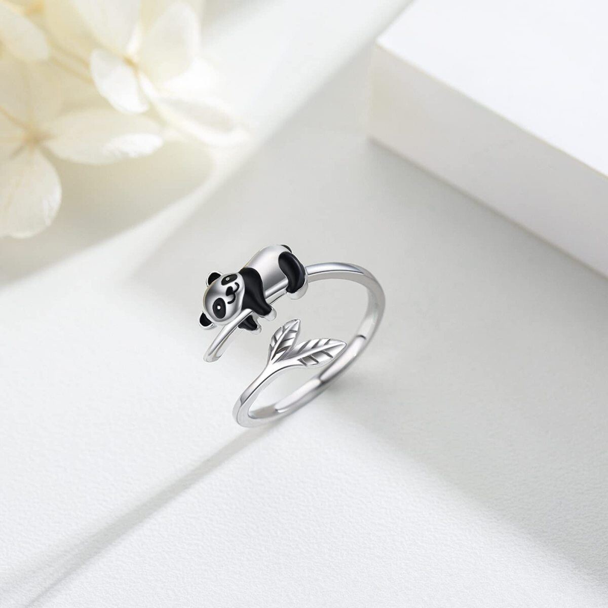 Sterling Silver Panda Open Ring-6