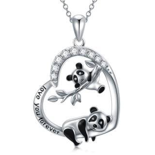 Sterling Silver Panda Pendant Necklace-45