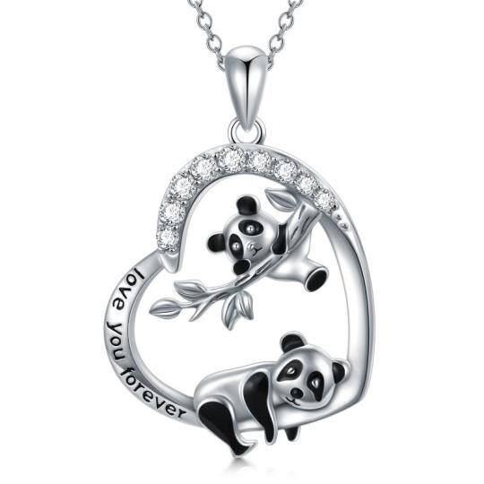 Halskette mit Panda-Anhänger aus Sterlingsilber