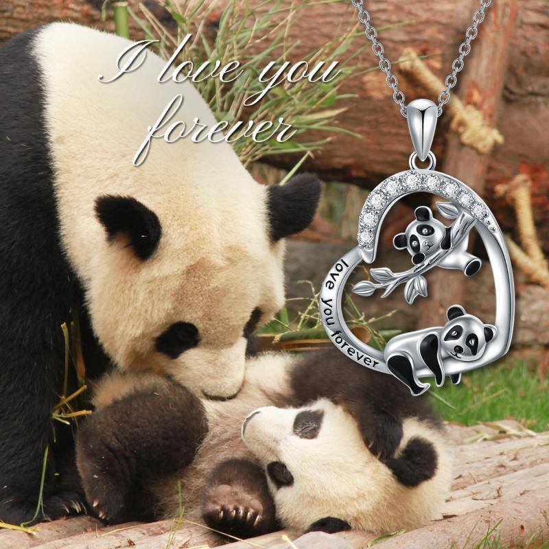 Collana con ciondolo Panda in argento sterling-6