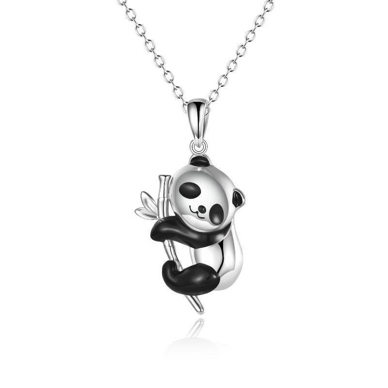 Sterling Silber Panda-Anhänger Halskette-1