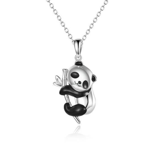 Sterling Silber Panda-Anhänger Halskette