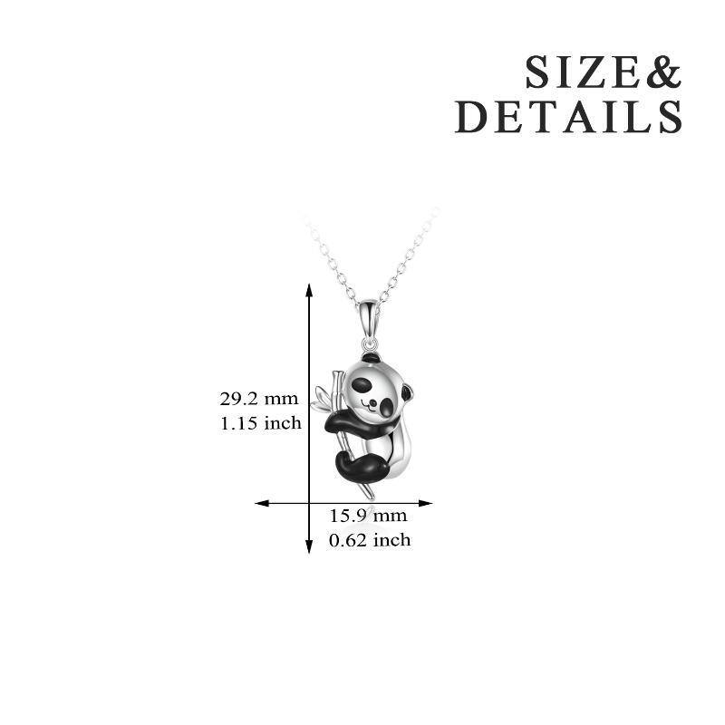 Sterling Silver Panda Pendant Necklace-5