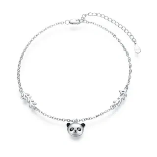 Sterling Silver Panda Single Layer Anklet-42