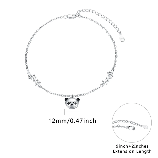 Panda en argent sterling, simple couche, ancre-4