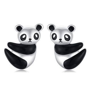 Sterling Silver Panda Stud Earrings-36