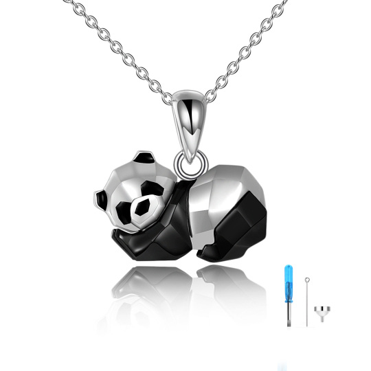 Sterling Silber Panda Urne Halskette