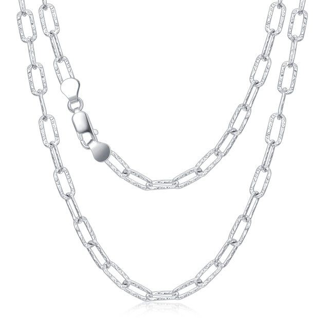 Collana a catena con graffette in argento sterling-1