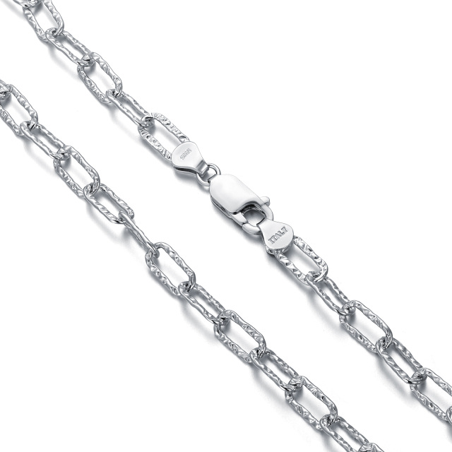 Collana a catena con graffette in argento sterling-2