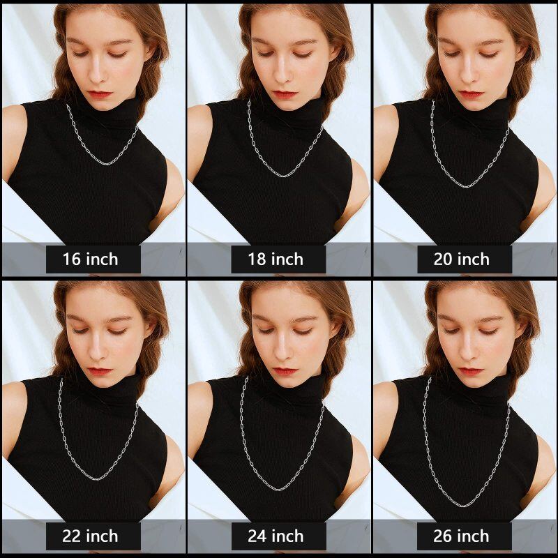 Collier de chaîne de trombone en argent sterling-6