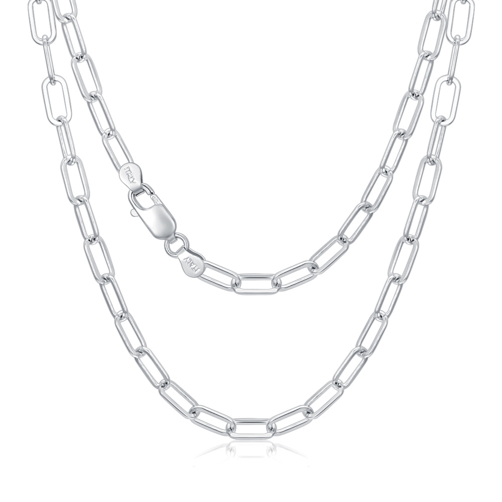Sterling Silver Paperclip Chain Necklace-1