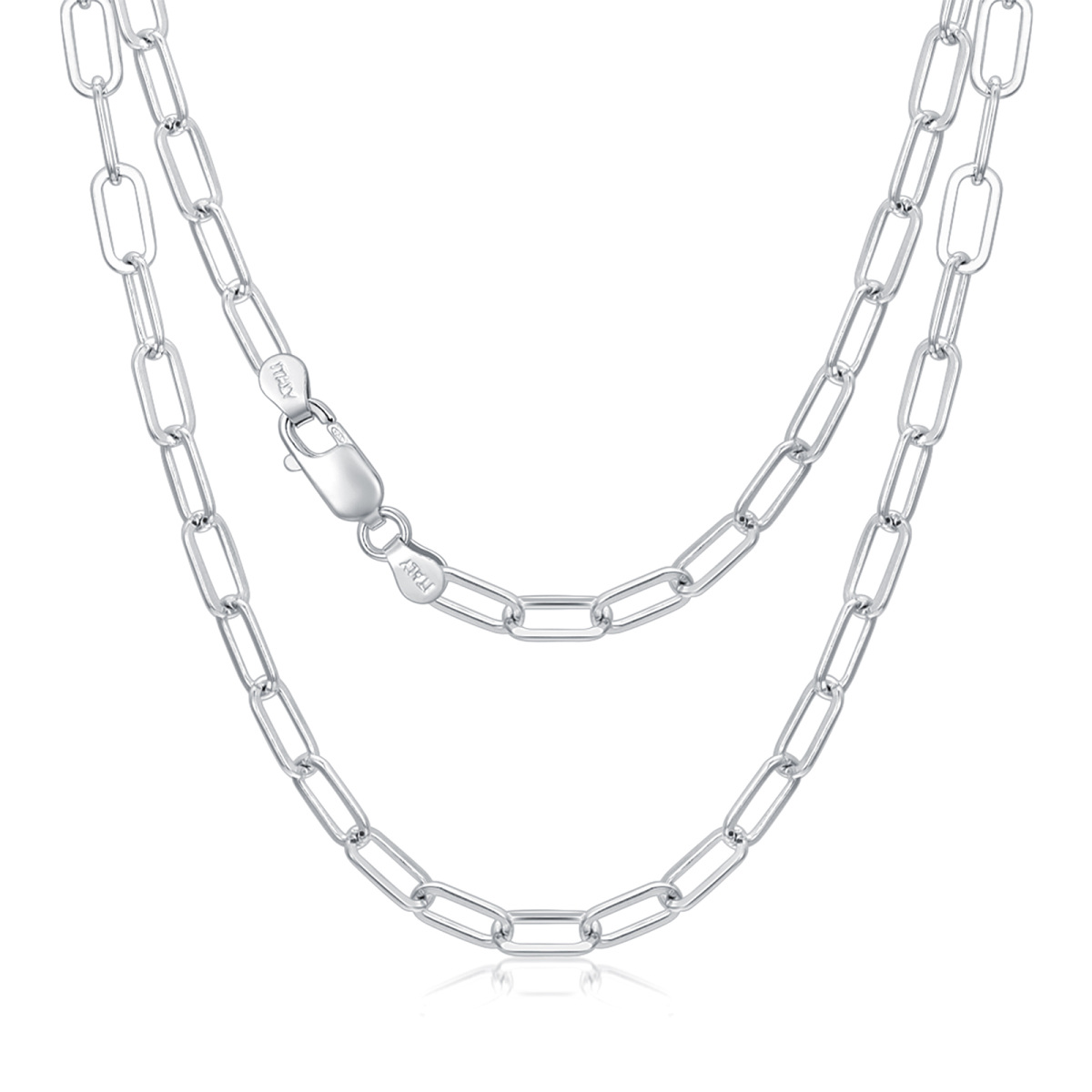 Collar cadena clip plata de ley-1