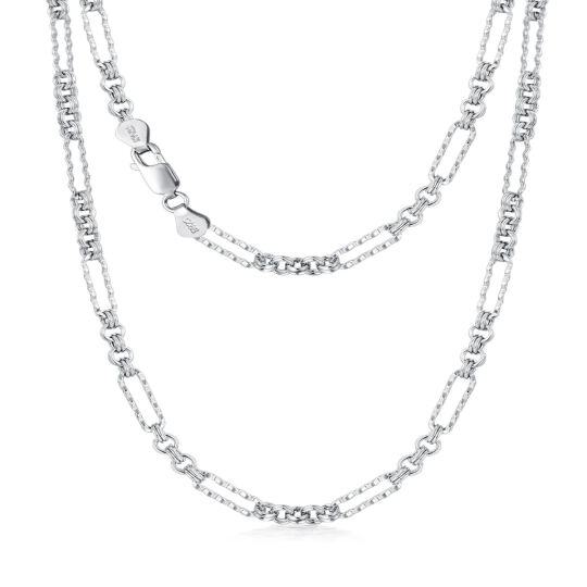 Collier en argent sterling avec chaîne en forme de trombone