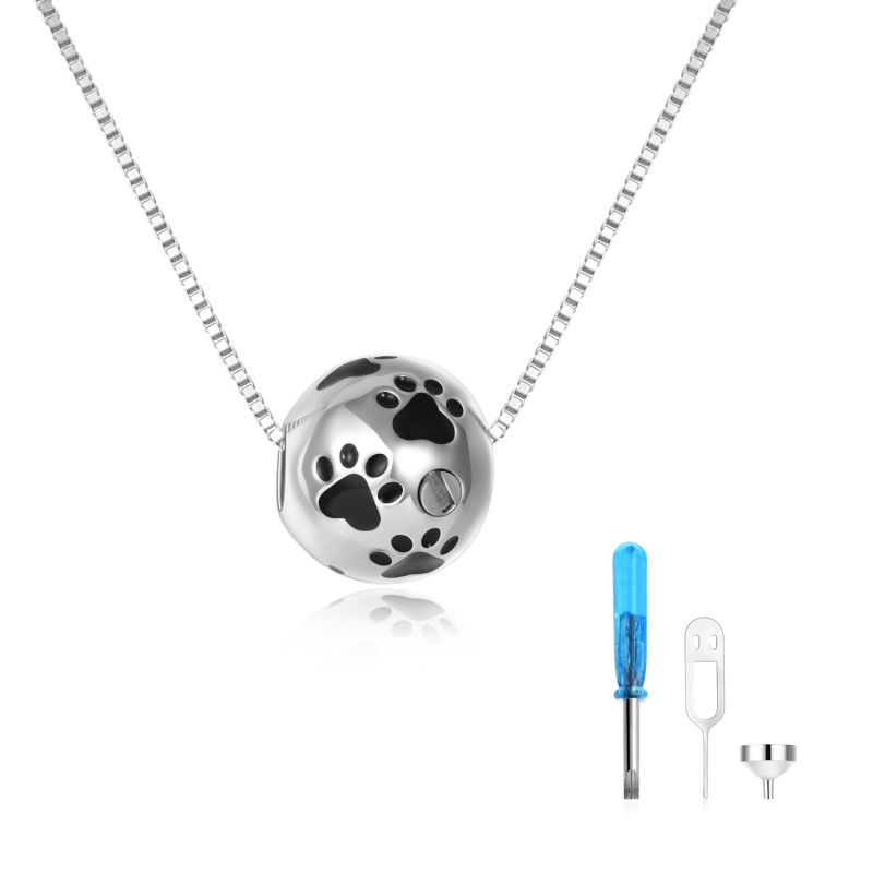 Collier en argent sterling Paw & Ball Urn-18