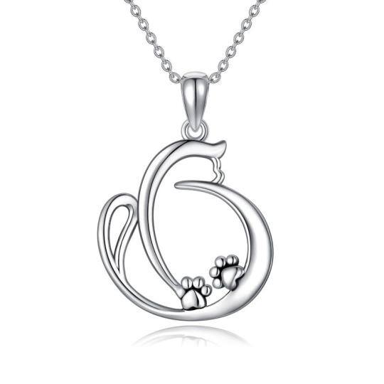 Sterling Silver Paw Pendant Necklace