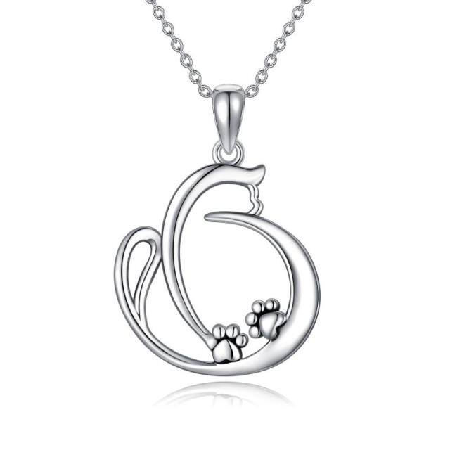 Collier en argent sterling avec pendentif en forme de patte-1