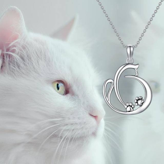 Sterling Silver Paw Pendant Necklace-6