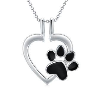 Sterling Silver Paw & Ring Holder Pendant Necklace-50