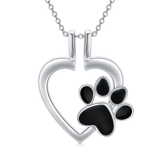 Sterling Silver Paw & Ring Holder Pendant Necklace