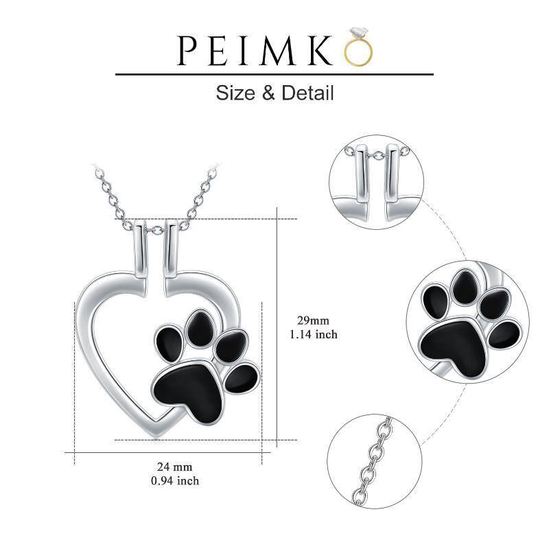 Sterling Silver Paw & Ring Holder Pendant Necklace-5