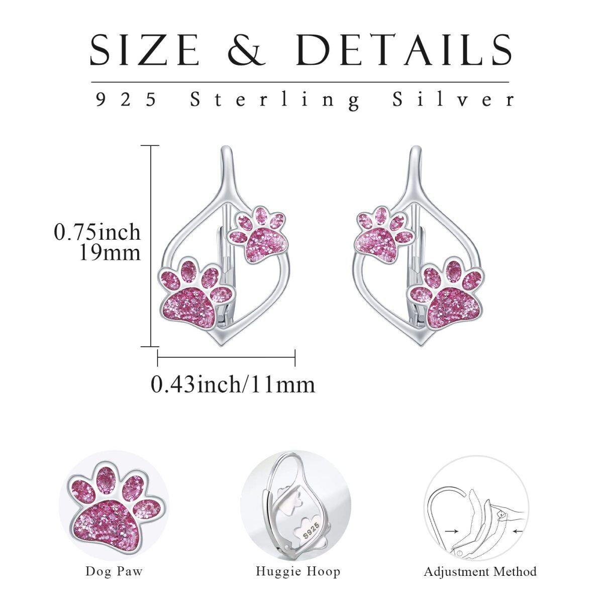 Boucles d'oreilles en argent Sterling Paw-5