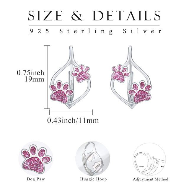 Sterling Silver Paw Stud Earrings-5