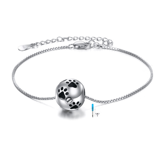 Sterling Silver Paw Urn Bracelet for Ashes-1