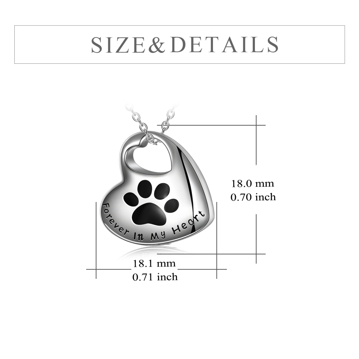 Sterling zilveren Paw Urn ketting voor as-5