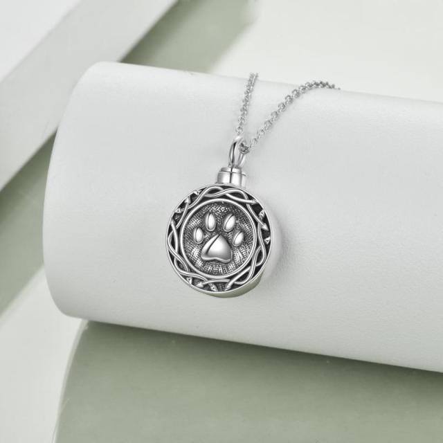 Collier en argent sterling Paw Urn-3