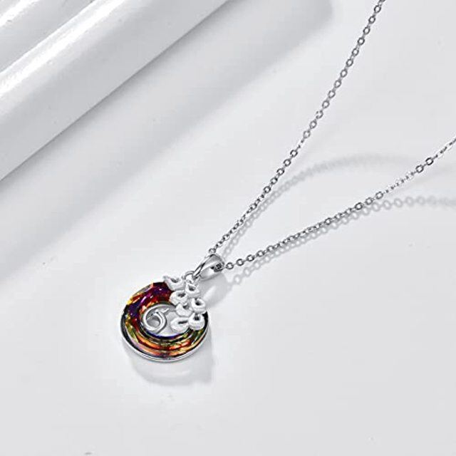 Collana con ciondolo in cristallo di pavone in argento sterling-3