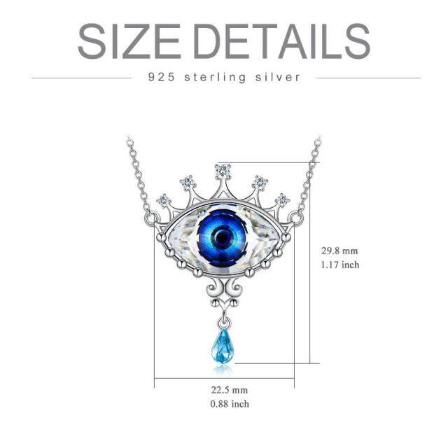 Collier en argent sterling avec pendentif œil maléfique en cristal en forme de poire-5