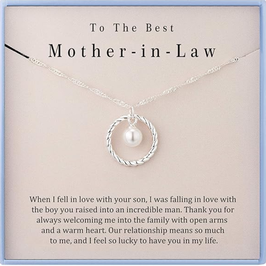 Sterling Silver Pearl Circle Pendant Necklace