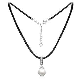 Sterling Silver Pearl Flannel Choker Necklace-58