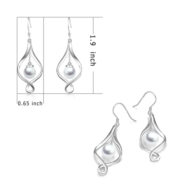 Boucles d'oreilles pendantes en argent sterling avec symbole de l'infini et perles pour femmes-4