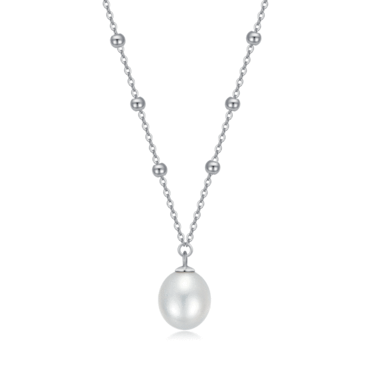 Collana con ciondolo di perle in argento sterling