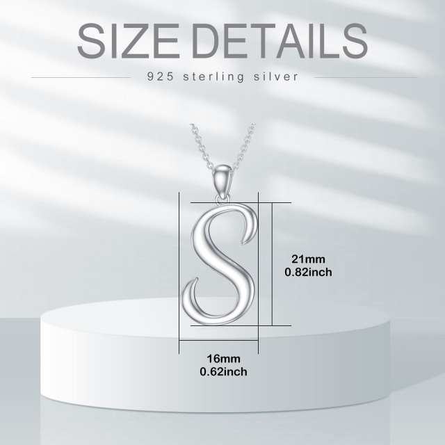 Sterling zilveren hanger ketting met initiaal letter S-5