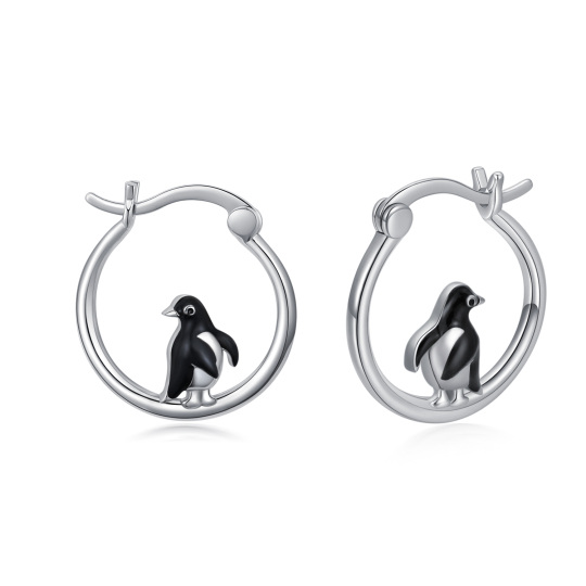 Orecchini a cerchio Penguin in argento sterling