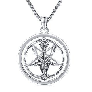 Sterling Silver Pentagram Pendant Necklace for Men-36